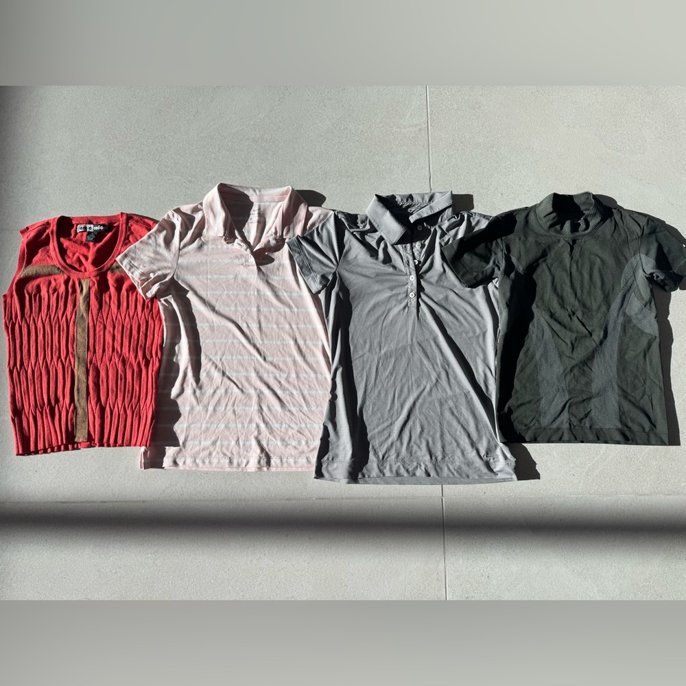 Stylish Women’s Golf Shirt Set - Black, Gray, Pink, Red